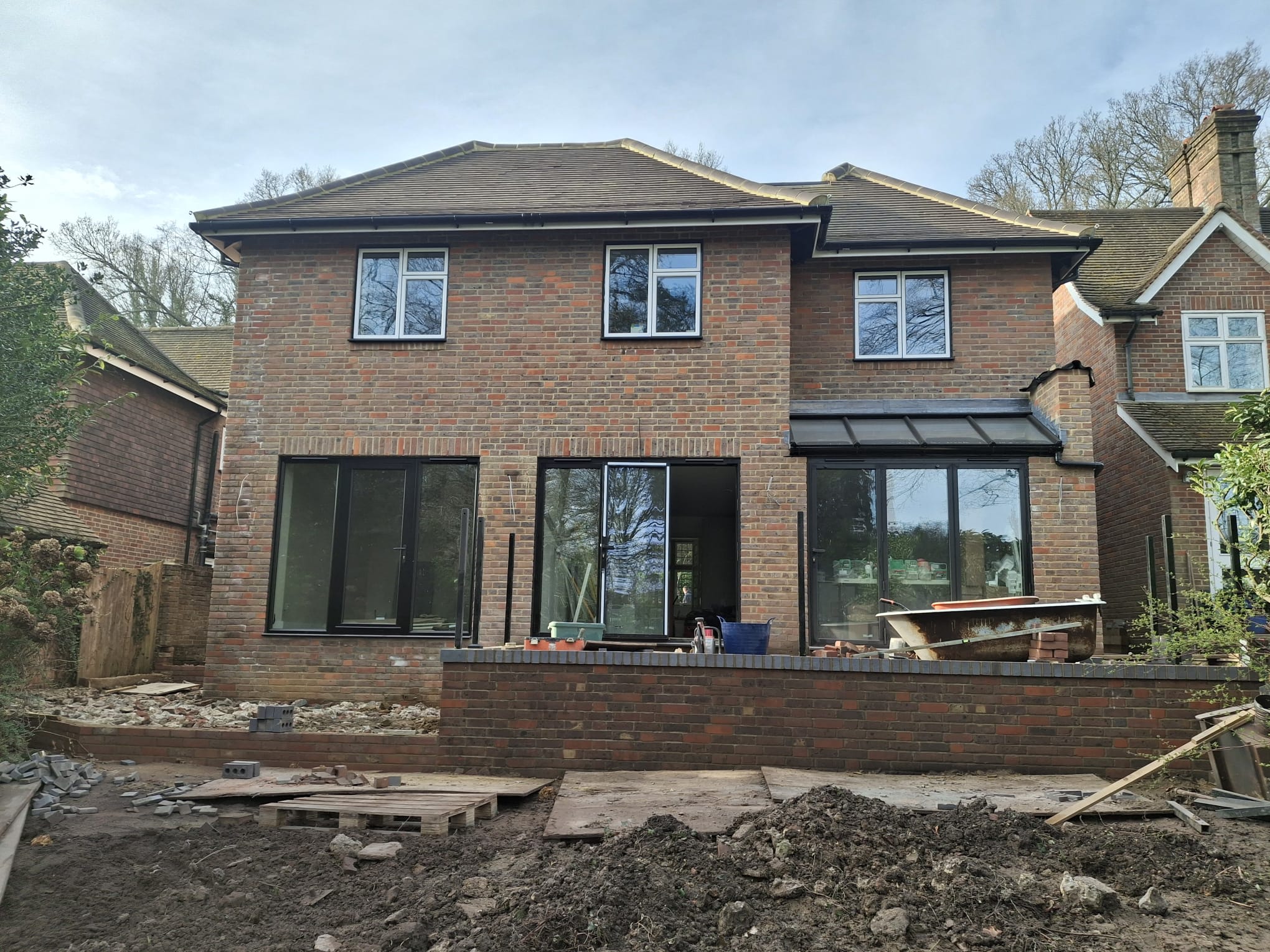 New brick extension on residential property