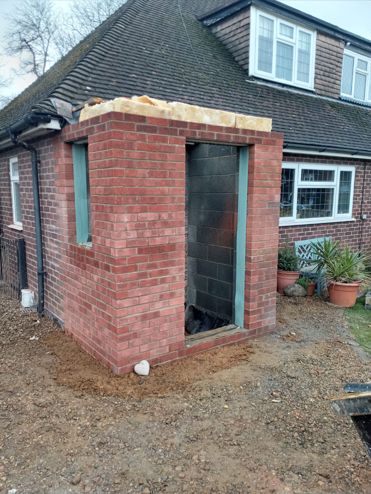 New brick extension under construction